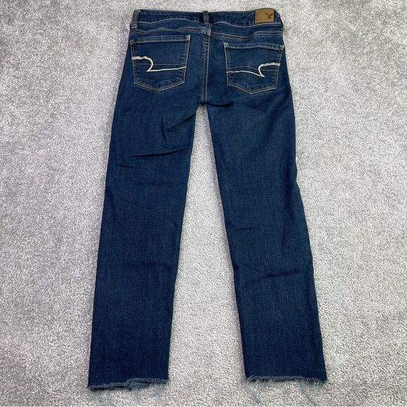 American Eagle Jeans Women's 0 Short Blue Skinny Low Rise Dark Denim Stretch - Picture 3 of 12